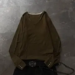 00s【archive】V-neck Long tee/Y2K swag 亜熱帯