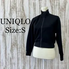 ユニクロ　スウェット　リラックスブルゾン　アウター　ショート丈　黒　ブラック　S