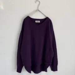 【hagumu/ハグム】ウール混　紫　パープル　ニット　Vネック　ゆったり　秋のサムネイル