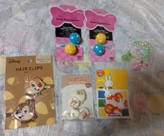 ヘアゴムパンどろぼう・ミッフィー・ドット柄ボール　ヘアピン　　おまけつき