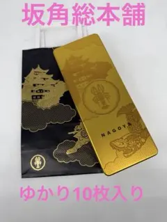 新品未開封【坂角総本舖 】ゆかり 名古屋黄金缶10枚入り　ショップ袋付きのサムネイル