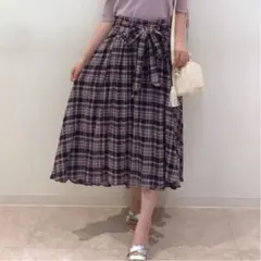 シェリーモナ　チェック　フレアロングスカート　SNIDEL andmaryのサムネイル