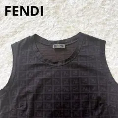 Fendi ダークブラウン ノースリーブ ベスト ズッカ柄 - メルカリ