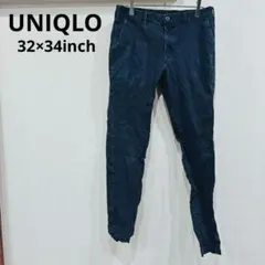 1点もの✨️UNIQLO 【32×34inch】ストレッチパンツ ブラック