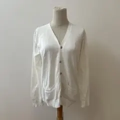 イーストボーイ　スクールカーディガン　白　L 刺繍ピンク