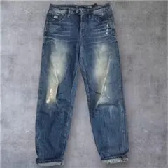 G-STAR ダメージ加工デニム ストレート