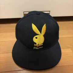 PLAYBOY ベースボールキャップ ブラック ゴールド