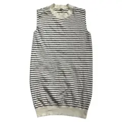 SNIDEL スナイデル ボーダー柄 レーヨン ニット ロング ノースリーブ