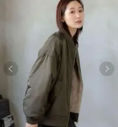 新品☆GLOBAL WORK リバーシブルMA-1カーキ×グレイッシュモカ