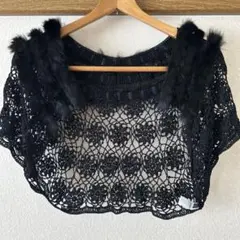 ships little blackブラック レース ボレロ ファー付き 美品のサムネイル