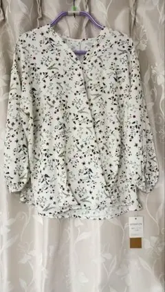花柄バルーンスリーブブラウス Lサイズ