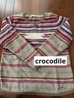 Crocodile ストライプ ニットセーター LL レディース