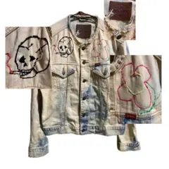 Y.A.R.N 刺繍入りデニムジャケット Lサイズ クロスモチーフ - メルカリ