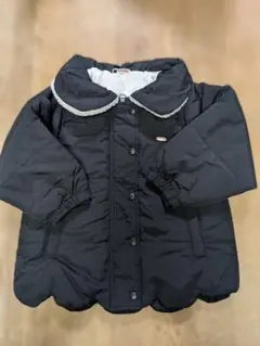 petit main♡プティマイン♡スカラップ中綿ジャケット♡黒ブラック♡90