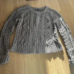 GapKids ケーブルニットセーター 130cm グレー