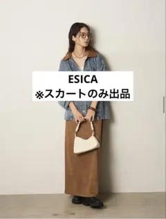 【ESICA】フェイクスエード ナロースカート（バックスリット）