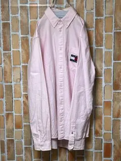 ㊾TOMMY JEANSデニムシャツ トミージーンズ 長袖BDシャツ メンズM