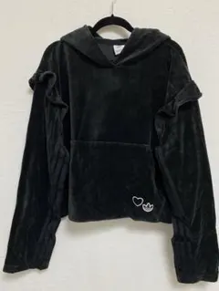 adidas originals▽バレンタインフーディ ベロアパーカー