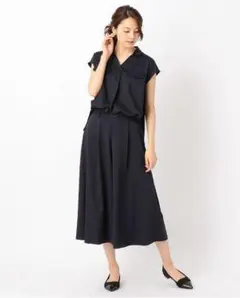 【値下げ】★コムサイズム★ワイドパンツのセットアップ★7号★ブラックのサムネイル