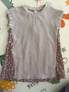 après les cours 花柄リブ編みワンピース 80cm