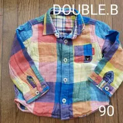 美品！DOUBLE.B リバーシブルチェックシャツ 90