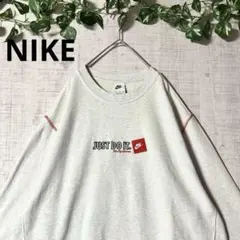 NIKEナイキ スウェットトレーナー 刺繍 ステッチ 霜降りグレー 大きいXXL