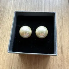13㎜クリーム色パールのクリップイヤリング