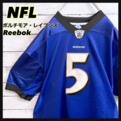 超希少【NFL】リーボック ボルチモア レイブンズ チームロゴ刺繍ゲームシャツ2
