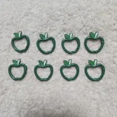 カラビナ 青りんご 8個セット グリーンアップル 緑 キーホルダー 推