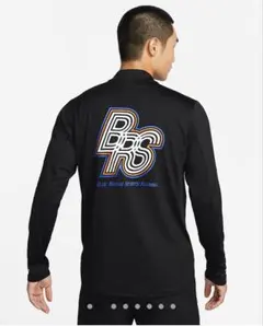 2XL新品 ナイキ ランニング エレメント ハーフジップ ブルーリボン 黒 長袖