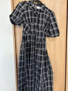 LILY BROWN チェック柄 半袖ワンピース