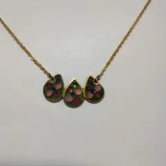 七宝焼？ ネックレス　ゴールドメッキ　フラワー