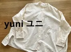 yuniユニ☆コットンキャッチワッシャーワイドブラウス　クリーム色のサムネイル