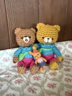 あみぐるみ クマとウサギ 3体セット（作家様）
