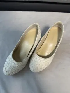 velikokoレースパンプス 21.5cm ホワイト　幅広