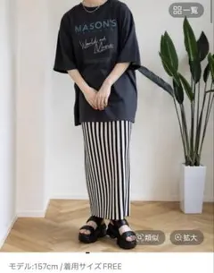 LEPSIM レプシィム14ゲージアソートニットナロースカートストライプ