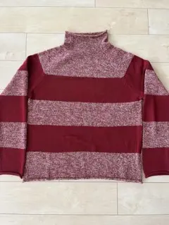 J.CREW ボーダーニットセーター 赤 M コットン ウール