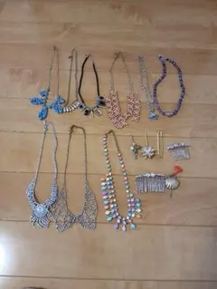 ネックレスセット 多色 ビジュー デザイン