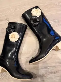 CHANEL シャネル カメリア レインブーツ ココマーク - メルカリ