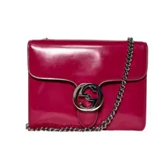 GUCCI グッチ　チェーンショルダーバッグ　インターロッキング