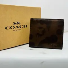 COACH 二つ折り財布 カモフラージュ柄 レザー メンズのサムネイル