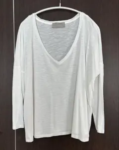 ザラ　ZARA ロンT シアーT ホワイト　Mサイズ