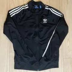 adidas トラックジャケット トレフォイル 黒白 S 743967 - メルカリ