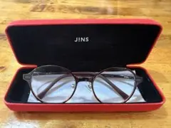 JINSジュニア　ブラウン ラウンドメガネ ケース付き
