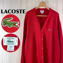 【USA製】【レアサイズ】IZOD ラコステ アクリルカーディガン XL レッド