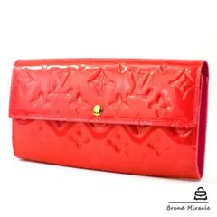 【美品】ルイヴィトン ポルトフォイユ・サラ ヴェルニ 長財布 小銭入れ ヴェルニ