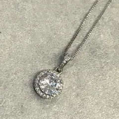 silver925ラウンドカットクリスタル ネックレス