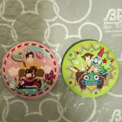 ディズニー刺繍缶バッジビスケット2缶バッジ 2点セット