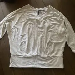 Vネック ドルマンスリーブ カットソー ホワイト