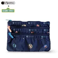 LeSportsac ×セサミストリート コラボ 3zipポーチ 小物入れ